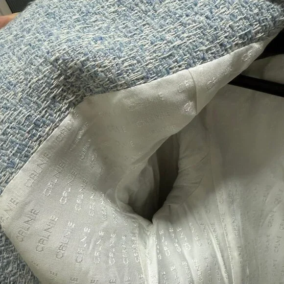 Celine Blue Tweed Wool Blend Jacket - Picture 7 of 9